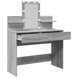 Dressing Table with LED Grey Sonoma 100x40x130 cm 848204