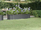 Garden Raised Bed Anthracite Powder-coated steel Large Durable 318871