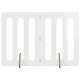 Folding Pet Fence 2 pcs High Gloss White 100.5 x 38 x 70 cm 8005961