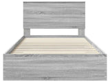 Bed Frame with Drawer Grey Sonoma 90 x 190 cm Engineered Wood 3411364