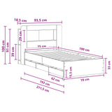 Bed Frame with Storage Smoked Oak 75 x 190 cm Engineered Wood 3433994