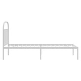 Metal Bed Frame without Mattress with Headboard White 80x200cm 353675