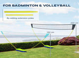 Portable Badminton Net Set w/ Volleyball Net, Rackets, Shuttlecocks T3398P349277