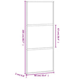 Sliding Door Black 90x205 cm Tempered Glass and Aluminium 155199