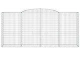 Arched Gabion Baskets 3 pcs 300x50x180/200 cm Galvanised Iron 3146774