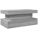 ZNTS Coffee Table with LED Lights Grey Sonoma 90x50x40 cm 839852