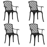 ZNTS 5 Piece Bistro Set Cast Aluminium Black 3070608