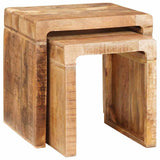 Nesting Tables 2 pcs Brown 46 x 40 x 46 cm Solid Mango Wood 4104559