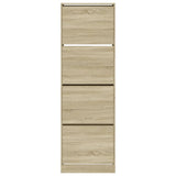 Shoe Cabinet with 4 Flip-Drawers Sonoma Oak 60x34x187.5 cm 3214373