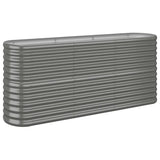 Garden Raised Bed Galvanised Steel 152x40x68 cm Grey 318894