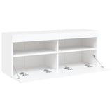 TV Wall Cabinet with LED Lights White 100x30x40 cm 837211
