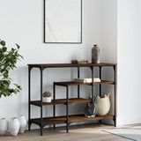 Console Table with Shelves Brown Oak 100x35x75 cm 837791