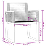 Dining Set Black Powder-coated steel, glass, PVC rattan 3099156
