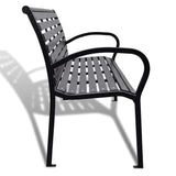 Garden Bench Black Steel 125 cm Heavy Duty 41556