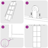 151669 Sliding Door Frosted ESG Glass and Aluminium 76x205 cm White