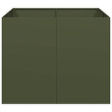 Planter Olive Green 100x100x80 cm Steel 860825