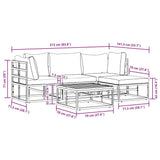 Garden Sofa Set with Cushion 5 pcs Black Aluminium 3378861