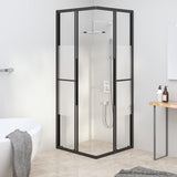 Shower Cabin Half Frosted ESG 80x80x180 cm Black 151853