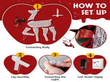 3-Piece Lighted Christmas Reindeer Family Set Outdoor Decorations, Weather Proof 2D Deer Family Set 92590347