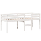 High Sleeper Bed without Mattress White 90x200 cm Solid Wood Pine 3282093