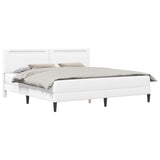 Bed Frame with LED Strip Lights White 180 x 200 cm Faux Leather 3415287
