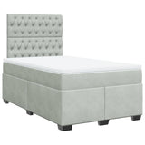 Box Spring Bed with Mattress Light Grey 120x190 cm Small Double Velvet 3290864