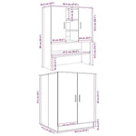 Washing Machine Cabinets 2 pcs Concrete Grey Engineered wood 3324919