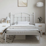 Metal Bed Frame without Mattress with Headboard White 100x190cm 353482