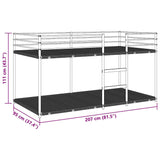 Bunk Bed without Mattress Black 90x200 cm Steel 4019877