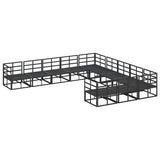 Garden Sofa Set with Cushion Black Aluminium 3378922