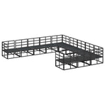 Garden Sofa Set with Cushion Black Aluminium 3378922