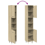 Bathroom Cabinet Sonoma Oak 30.5x30x179 cm Engineered Wood 849631
