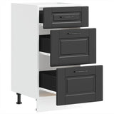Kitchen Base Cabinet "Porto" Black Engineered Wood 854221