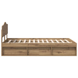 Bed Frame Artisian Oak 120 x 190 cm Solid Pine Wood 3412933