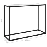 Console Table White 100x35x75 cm Tempered Glass 322813