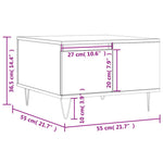 ZNTS Coffee Table White 55x55x36.5 cm Engineered Wood 830756