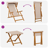 Deck Chair 4 pcs 3 Position Solid Eucalyptus Wood Beige 3407803