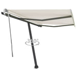 ZNTS Freestanding Manual Retractable Awning 350x250 cm Cream 3069717