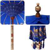 Balinese Parasol Blue 215 x 215 x 260 cm Cotton and solid wood 3356895