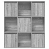 Bookcase Grey Sonoma 89x24x101.5 cm Engineered Wood 860405