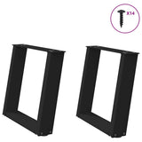 Coffee Table Legs U-Shaped 2 pcs Black 50x cm Steel 4012764