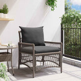Garden Chair with Cushion Grey 73 x 61 x 77 cm Poly Rattan 42006219