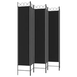 6-Panel Room Divider Black 240x220 cm Fabric 350177