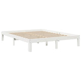 Bookcase Bed without Mattress White 150x200 cm King Size Solid Wood Pine 3324380