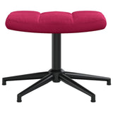 Relaxing Chair with a Stool Wine Red Velvet 328111