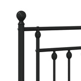 Metal Bed Frame without Mattress with Headboard Black 160x200cm 353540