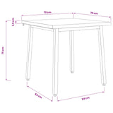 70 x 70 x 75 cm Solid Acacia Wood White Square 937487