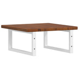 Basin Shelf Wall Mounted Steel and Solid Wood Oak 3302400