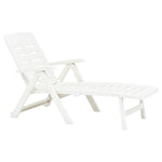 Folding Sun Lounger Plastic White 48754