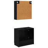Bathroom Cabinet Set with Shelf 2 pcs Black Oak Engineered Wood 3416132